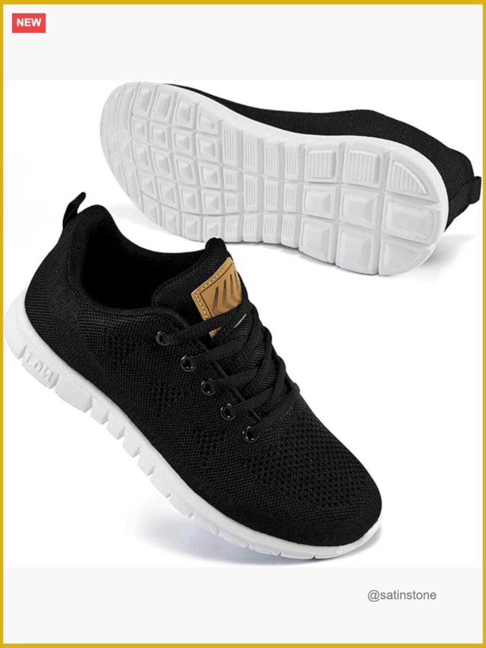 Lightweight Mesh Sneakers with Memory Foam Insole for Walking